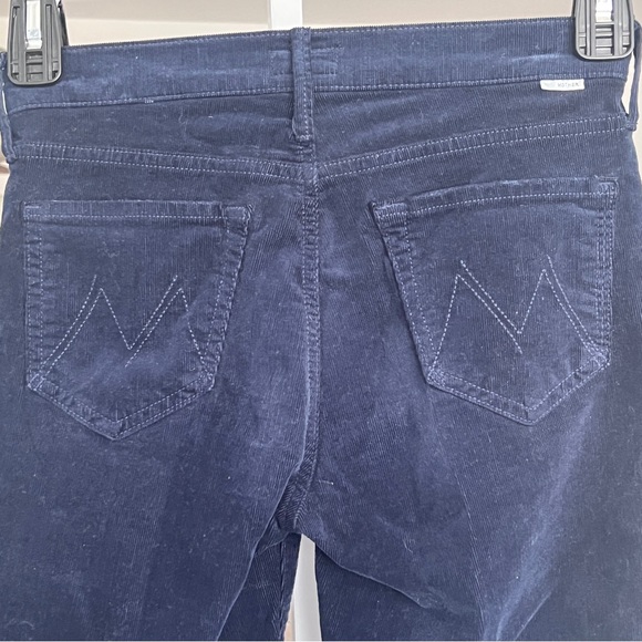 MOTHER The Outsider Crop Corduroy Jeans SZ 25 Navy Flare Boho Hipster Classic - Picture 5 of 10
